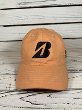 Bridgestone Tour B Golf Sports Hat Embroidered Logo Adj StrapBack Lt. Orange