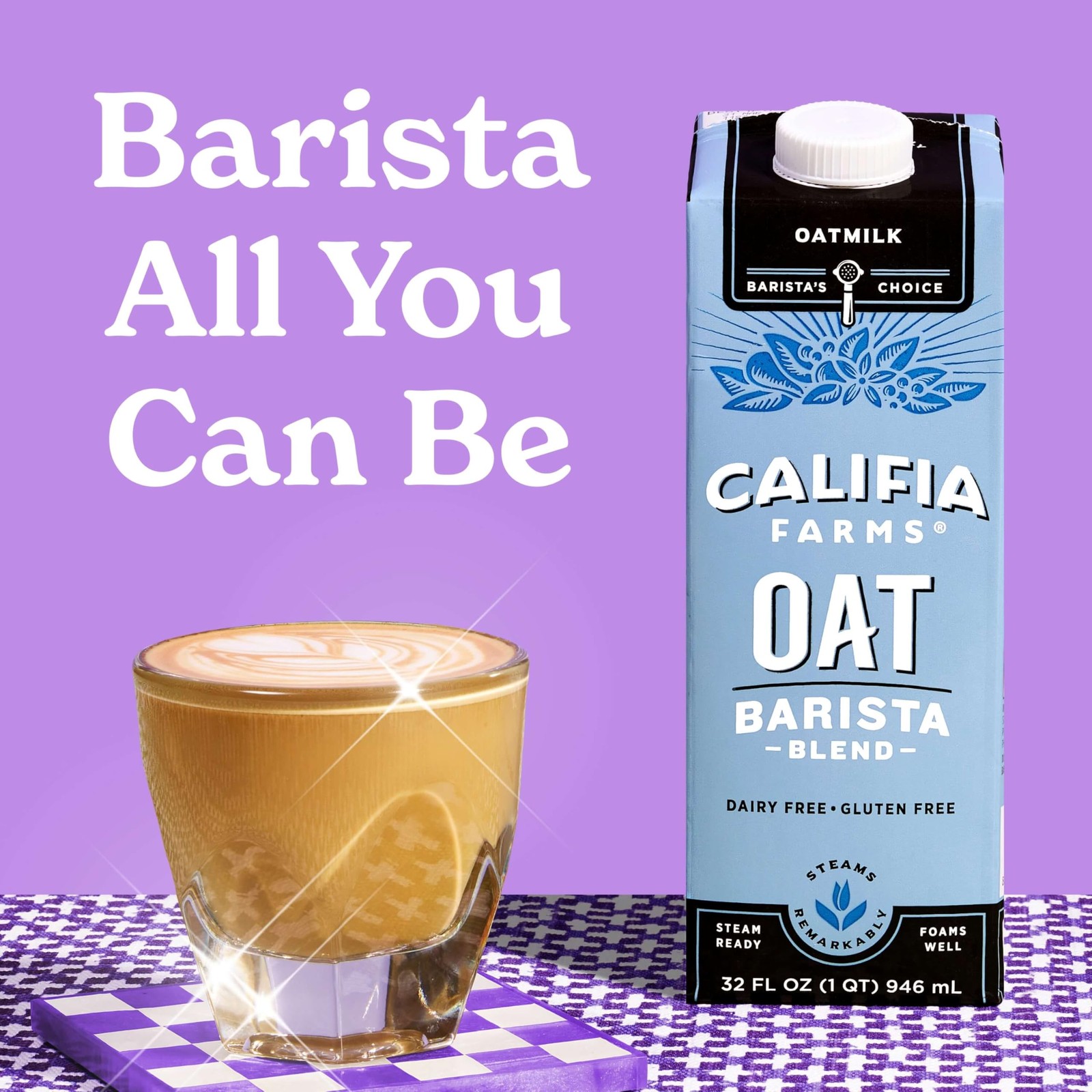 Oat Barista Blend Oat Milk, 32 Oz (Pack of 6), Shelf Stable, Dairy Free, Plant