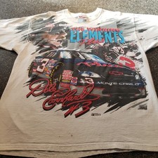 Dale Earnhardt NASCAR Vtg 90s AOP All Over Print Winning Elements T Shirt Sz XL