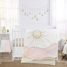 Sweet Jojo Designs Boho Desert Sun Baby Girl Nursery Crib Bedding Set - 4