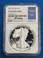 2017-W Proof American Silver Eagle NGC PF70 Ultra Cameo Moy Signature Label