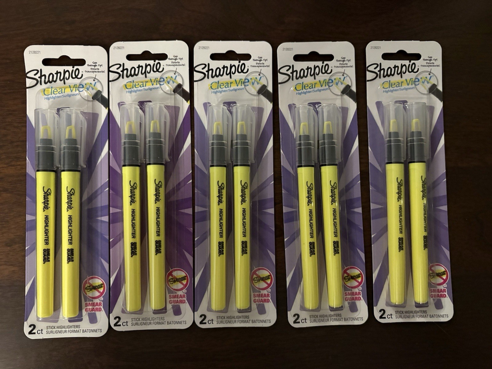Lot Of 5 Packs (10 Pens) Yellow See-thru Tip New