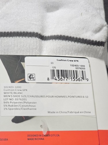 6er Pack Paar Thieves Cushion Crew Socken Größe 6-12 verstärkte Fersensohle - Bild 5 von 6