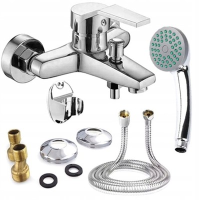 Wannenarmatur Duscharmatur Set Badewanne Chrom Brause Schlauch  Wandarmatur