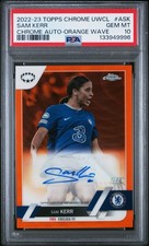 2022 TOPPS CHROME UEFA WOMEN'S CHAMPIONS LEAGUE CHROME AUTO SAM KERR /25 PSA 10