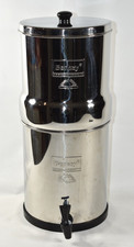 Big Berkey Water Filter System 2.25 Gallon 2 Filters Stainless Steel 19" USED