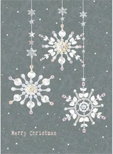 Tree-Free Greetings Holiday Greeting Cards, Gray 10 Snowflake 