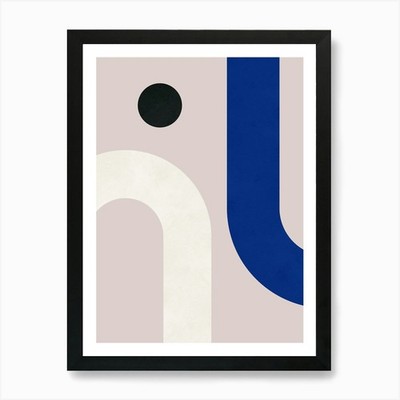 Kreise und Halbkreise in Harmonie Gerahmtes Wandbild Poster Leinwanddruck Bild