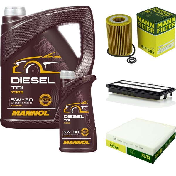 Mann Inspektionspaket 6L Mannol Diesel TDI 5W-30 FüR Honda Accord Viii Kombi-image