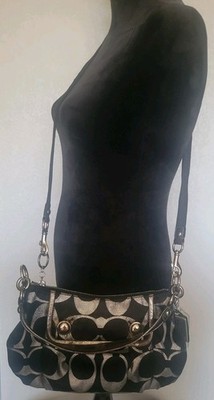 Coach Poppy Signature Black Sateen Groovy Bag/w Tags | eBay