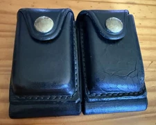 Don Hume Leathergoods Black Leather Cartridge Magazine  Pouch D404 Vintage Vh8