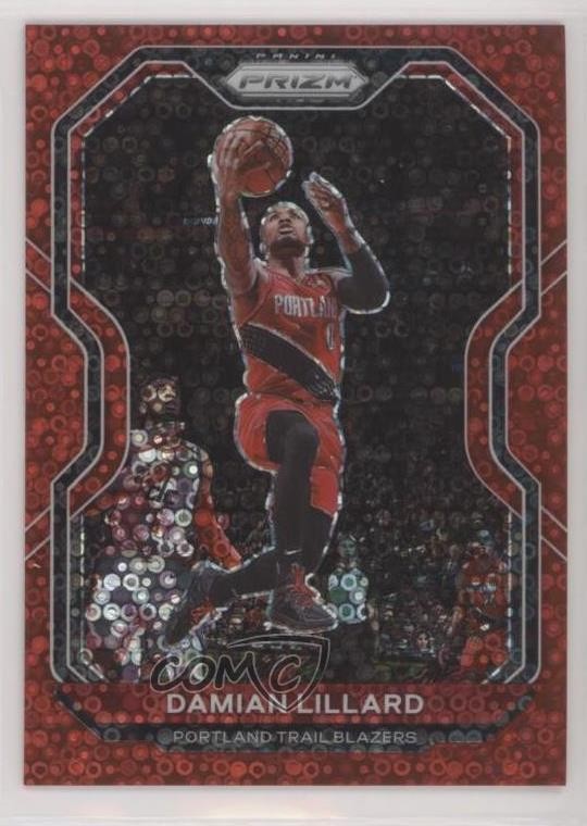 2020-21 Panini Prizm Fast Break Red Prizm 83/125 Damian Lillard #173 hs9
