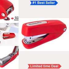 Half-Strip Mini Stapler All Metal 26/6 Staples 105 Capacity For Office Travel