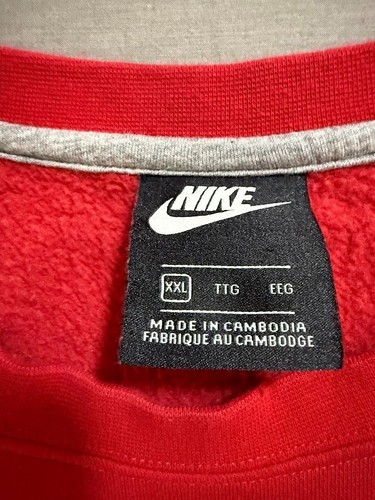 Nike Just Do It Sweatshirt Adult 2XL Red Standard Fit Pullover Mens. - Imagen 4 de 11