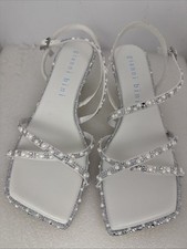 Gianni Bini Pearl Rhinestone Heels White Strappy Sandals NWOB Size 8M