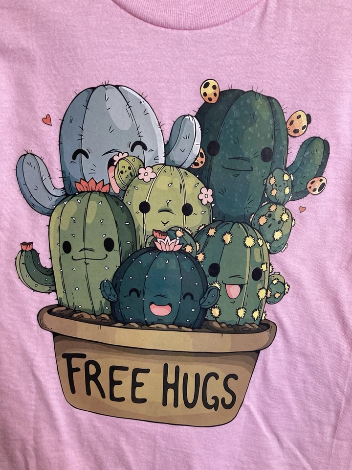 Camiseta para niños pequeños rosa abrazos gratis cactus talla 2T/3T camiseta Foto 2 de 3