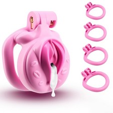 Male Chastity Cage Lightweight Cock Cage ABSResin Sex Toys with 4 Different ring