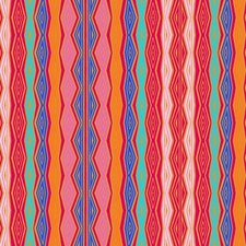 1/2 Yard Fabric - Fantasticats  Geo Stripe Orange by Laurel Burch - Clothworks