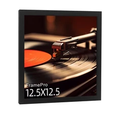 Vinyl Record Frame for the Wall Display Album Cover with Real Glass 12.5x12.5