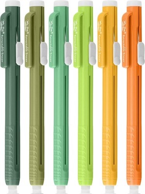 Retractable Mechanical Eraser Pen, 6 Pack, Citrus Colors, Erasers for Pencils, E