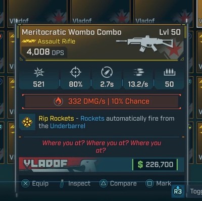  Borderlands 4 [PS5/XBOX/PC] Vladof Wombo Combo Fire Legendary Gun LVL 50