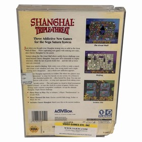 Shanghai: Triple Threat (Sega Saturn, 1996) Disc And Case Tested
