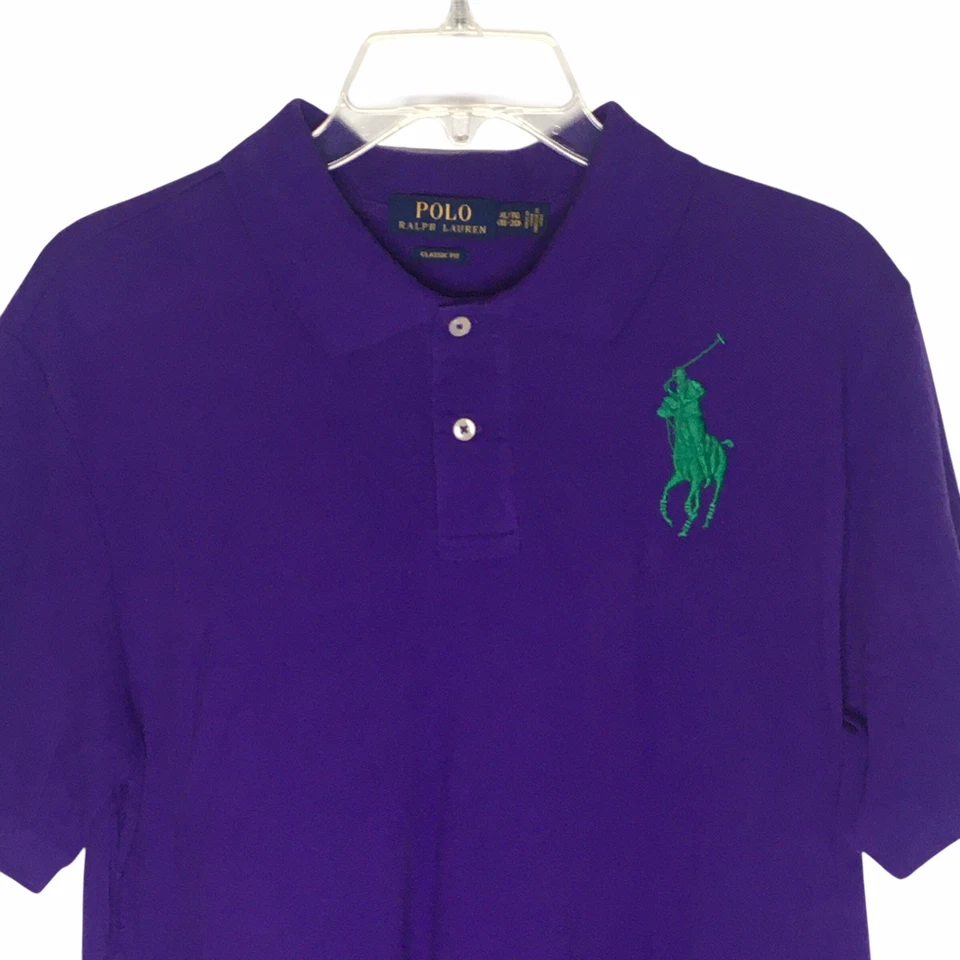 Camisa Polo Ralph Lauren Niño XL 18/20 Púrpura Calce Clásico Big Pony Número 3 Rugby Foto 3 de 4