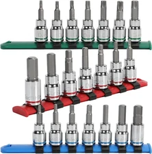 DURATECH Allen Bit Socket Set, 3/8'' Drive Torx, 21-Piece, Premium CR-V Socket a