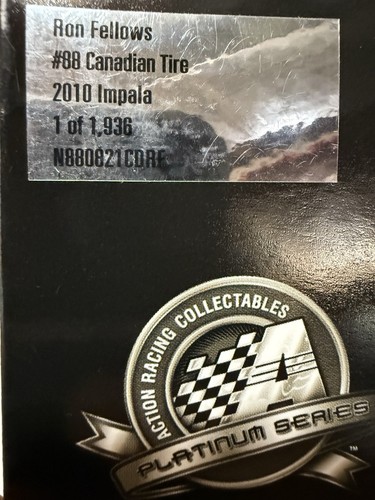 RARE* RON FELLOWS #88 CANADIAN TIRE 2010 Impala 1/24 Nascar Diecast - Picture 14 of 14