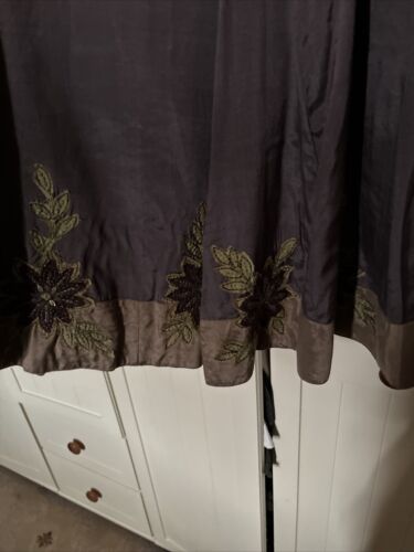 MONSOON Ladies Green Embroidered Flared Lined Silky Midi Skirt Size 8 - Picture 5 of 11