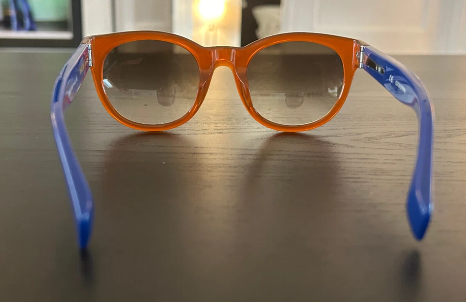 Gafas de sol J Crew ojo de gato JE3726S 238 tostadas + marcos azules 51-23-135 parisinos elegantes Foto 4 de 4