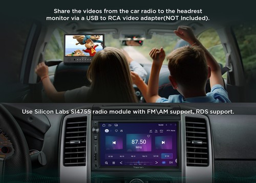 CAM+OBD2+ UA13 Double 2 Din 7" Android 13 Auto Car Stereo GPS Head Unit CarPlay - Picture 11 of 19