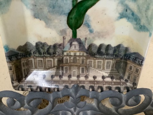 JOHN DERIAN DECOUPAGE 10" PORZELLAN TULPENTABLETT GEBRAUCHT, IN EINWANDFREIEM ZUSTAND - Bild 5 von 5