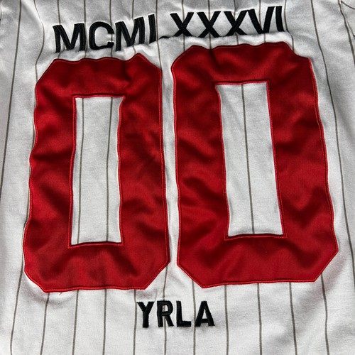 YRLA Young & Reckless LA Baseball Jersey Adult Medium White Pinstripe Streetwear - Picture 11 of 16
