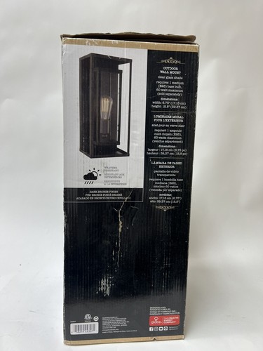 Globe Electric 44307 Montague 1-Light Bronze Outdoor Wall Lantern Sconce - Picture 3 of 3