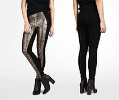 Legging Erinly Véritable Cuir Doré façon Python/Viscose T.40 NEUF+ETQ - Photo 1/4