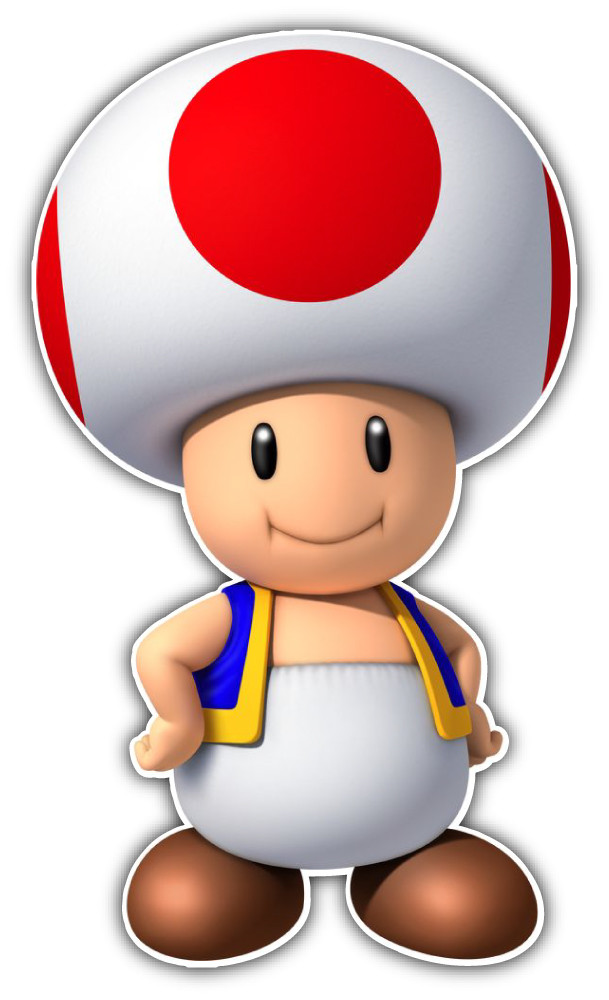 Super Mario Mushroom Cartoon Car Bumper Sticker Decal - 3'' or 5 