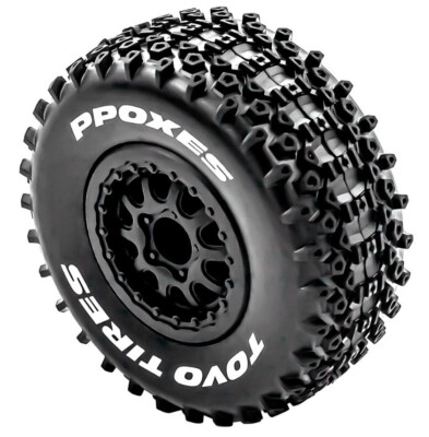 Gomme Per Traxxas Rustler Pneumatici E Ruote Per Traxxas Rustler XL-5/VXL - Rasati, Neri, 12mm, Per Modelli 1:10 Elettrici Alyssa Ashley Vanilla - Foto 3