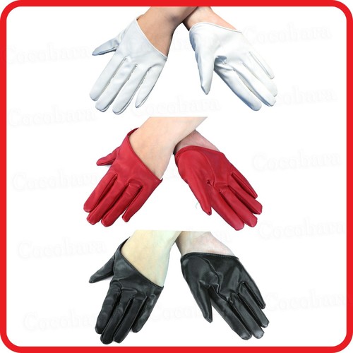 MEN WOMEN FIVE 5FINGER HALF PALM CUT SCOOP GLOVESPU LEATHERPARTYDRESS UP eBay