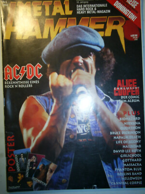 METAL HAMMER 1994 - AC/DC NIRVANA ALICE COOPER QUORTHON BRUCE DICKINSON GOREFEST