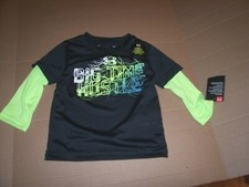 NEW Under Armour 18 months long sleeve t shirt boys performance black green GLOW