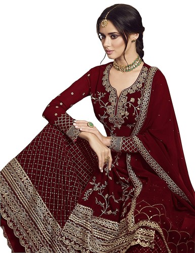 GOWN SALWAR KAMEEZ PAKISTANI INDIAN WEDDING PARTY WEAR DRESS BOLLYWOOD SUIT NEW - Picture 2 of 7