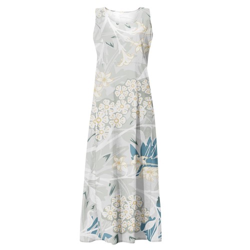 Women Summer Sleeveless Floral Casual Baggy Flowy Maxi Dresses with Pockets - Picture 19 of 34