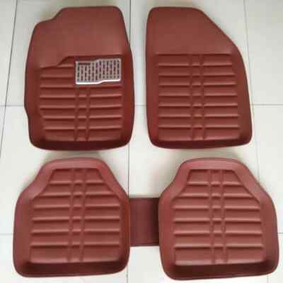 PU Leather Car Floor Mats Set Anti-Slip Vehicle Foot Rugs All-Weather Protection