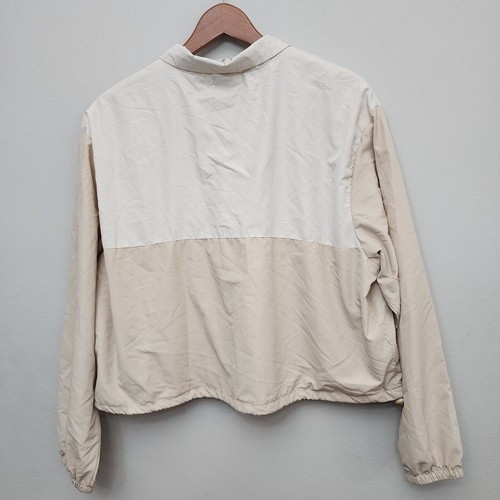 Better Together Cropped Tan Beige Windbreaker Jacket Size XL Scrunchy NEW - Picture 4 of 7