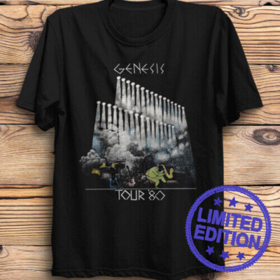 Genesis Live Tours 1980 t shirt concert Tony Banks, Phil Collins, Peter Gabriel