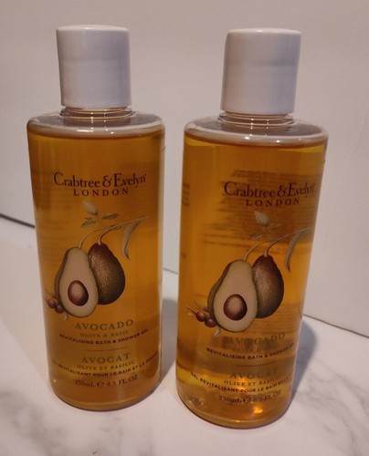 2x Crabtree & Evelyn Avocado Olive & Basil Bath & Shower Gel New 8.5 Fl Oz - Picture 2 of 4