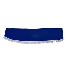 Blue Curtain Plush Velvet Front Window Visor White Fringes for Iveco trucks