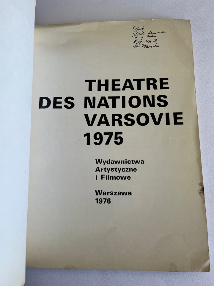 THEATRE DES NATIONS. VARSOVIE 1975 ~ Polish Theater , world theatre, avant garde - Image 3 of 4