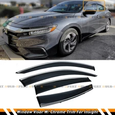 FOR 2018-2022 HONDA INSIGHT PREMIUM CHROME TRIM WINDOW VISOR RAIN GUARD W/ CLIPS